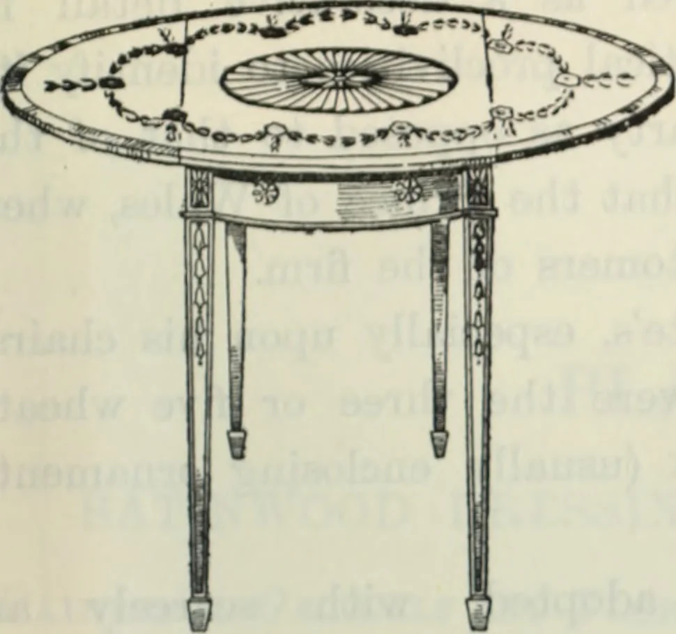 An illustration from The book of decorative furniture, its form, colour and history, 1910, leaf 204