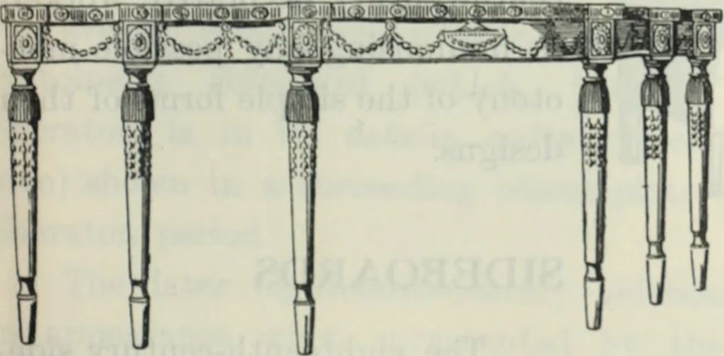 An illustration from The book of decorative furniture, its form, colour and history, 1910, leaf 210