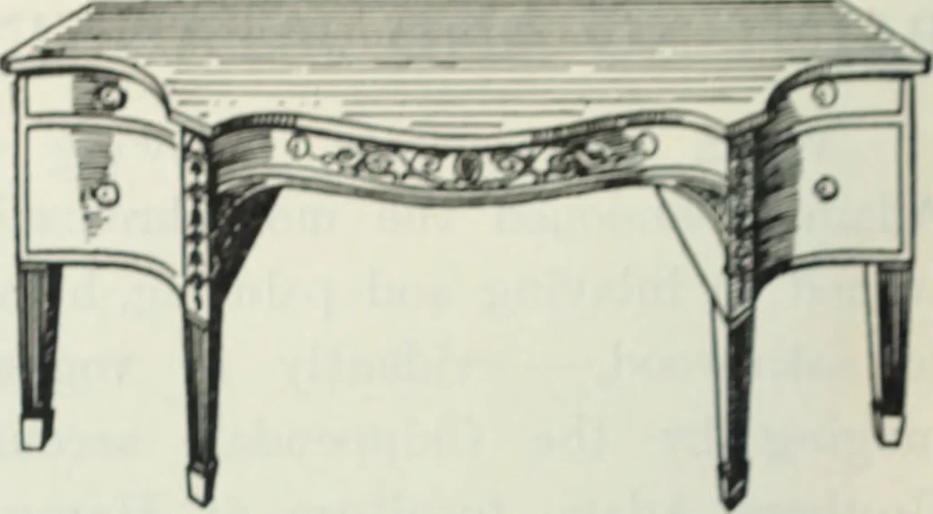 An illustration from The book of decorative furniture, its form, colour and history, 1910, leaf 211