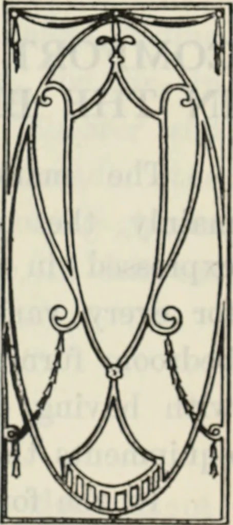 An illustration from The book of decorative furniture, its form, colour and history, 1910, leaf 218