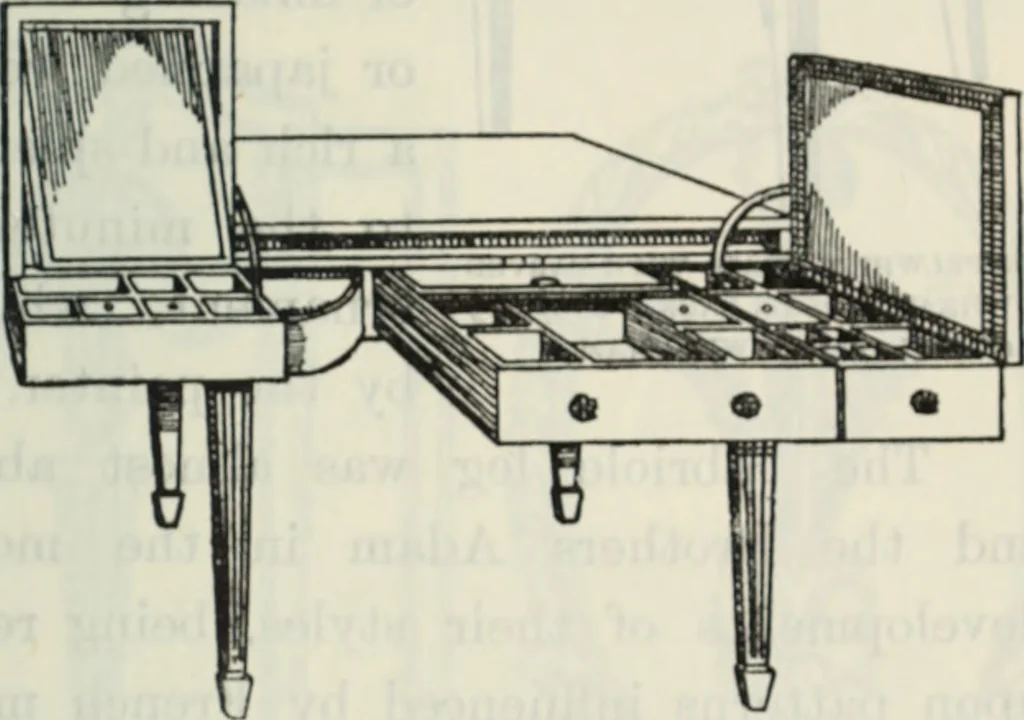 An illustration from The book of decorative furniture, its form, colour and history, 1910, leaf 220