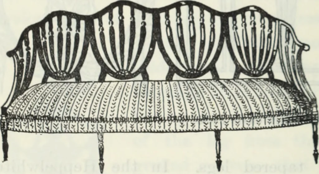 An illustration from The book of decorative furniture, its form, colour and history, 1910, leaf 223