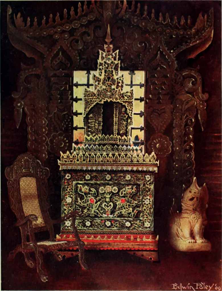 An illustration from The book of decorative furniture, its form, colour and history, 1910, leaf 240