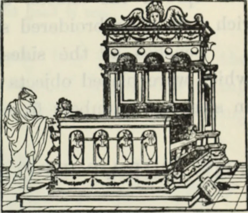 An illustration from The book of decorative furniture, its form, colour and history, 1910, leaf 242