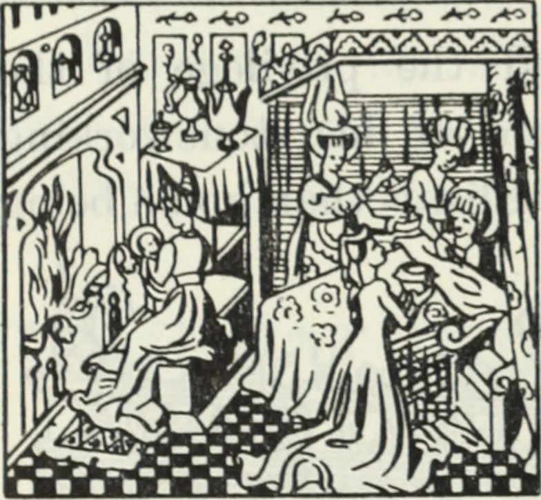 An illustration from The book of decorative furniture, its form, colour and history, 1910, leaf 245