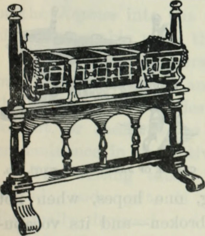 An illustration from The book of decorative furniture, its form, colour and history, 1910, leaf 254