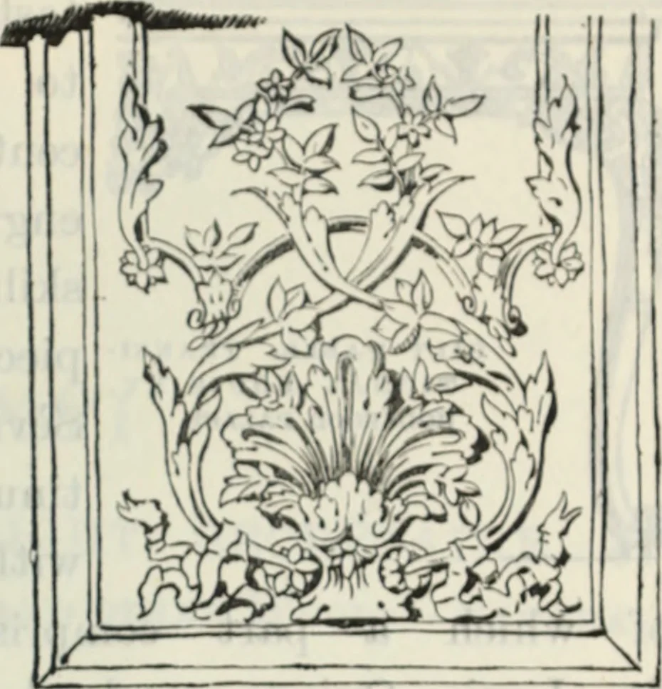 An illustration from The book of decorative furniture, its form, colour and history, 1910, leaf 264