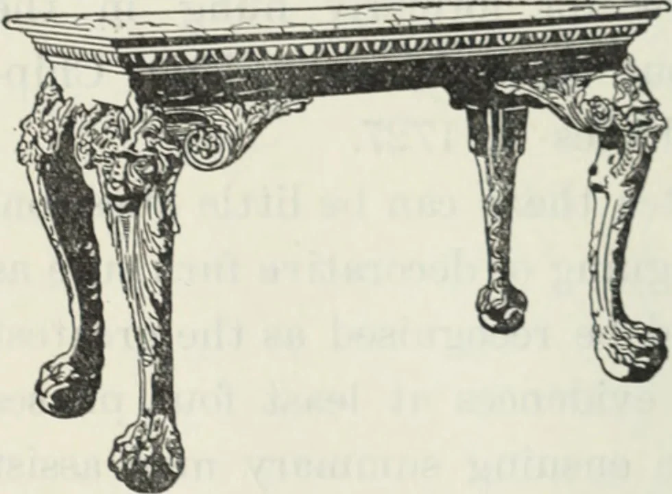 An illustration from The book of decorative furniture, its form, colour and history, 1910, leaf 27