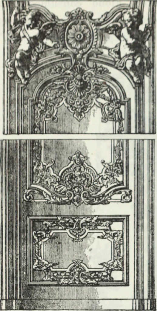An illustration from The book of decorative furniture, its form, colour and history, 1910, leaf 271