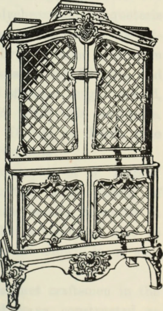 An illustration from The book of decorative furniture, its form, colour and history, 1910, leaf 280