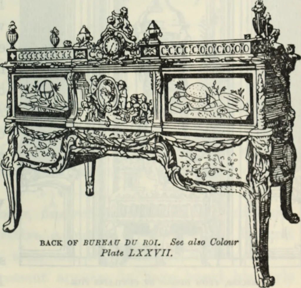An illustration from The book of decorative furniture, its form, colour and history, 1910, leaf 288