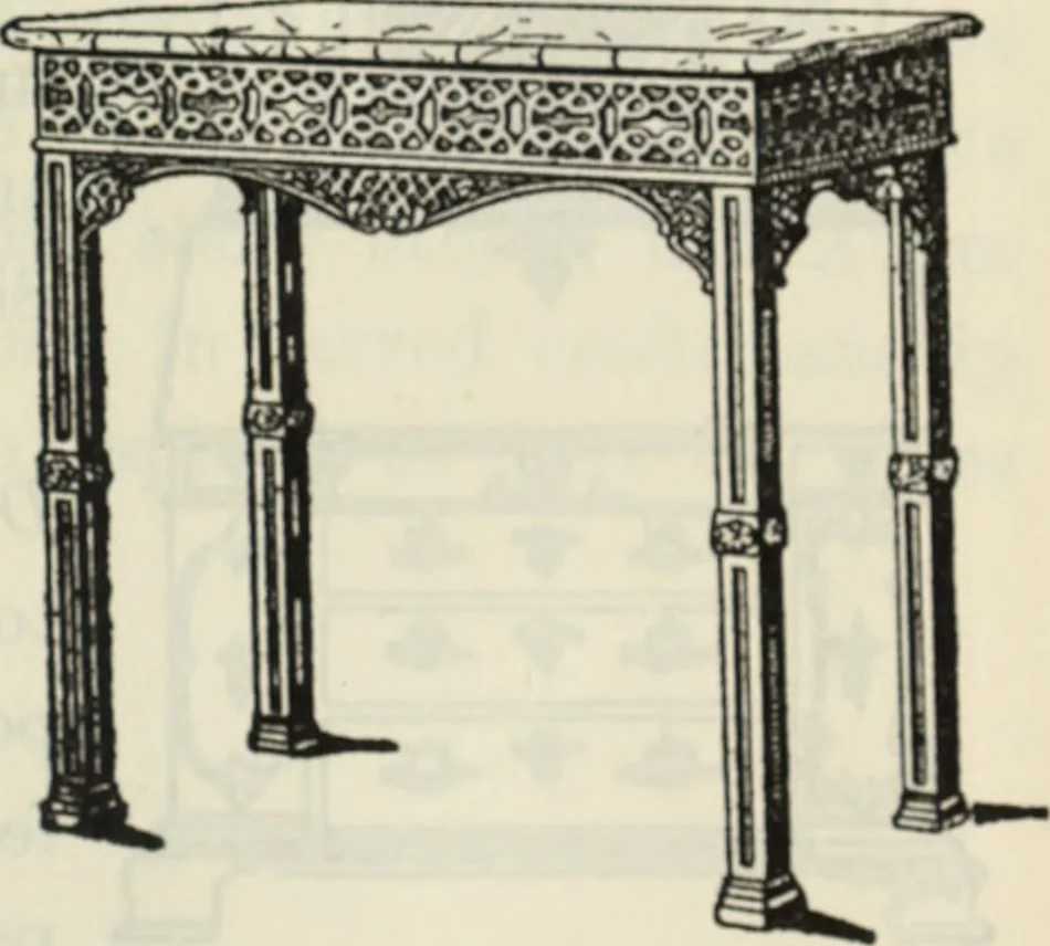 An illustration from The book of decorative furniture, its form, colour and history, 1910, leaf 30