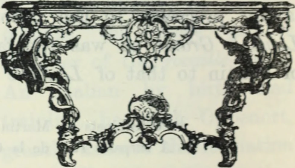An illustration from The book of decorative furniture, its form, colour and history, 1910, leaf 301