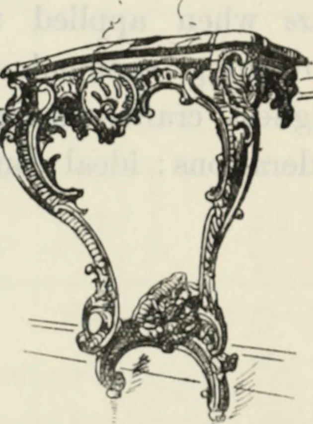 An illustration from The book of decorative furniture, its form, colour and history, 1910, leaf 306
