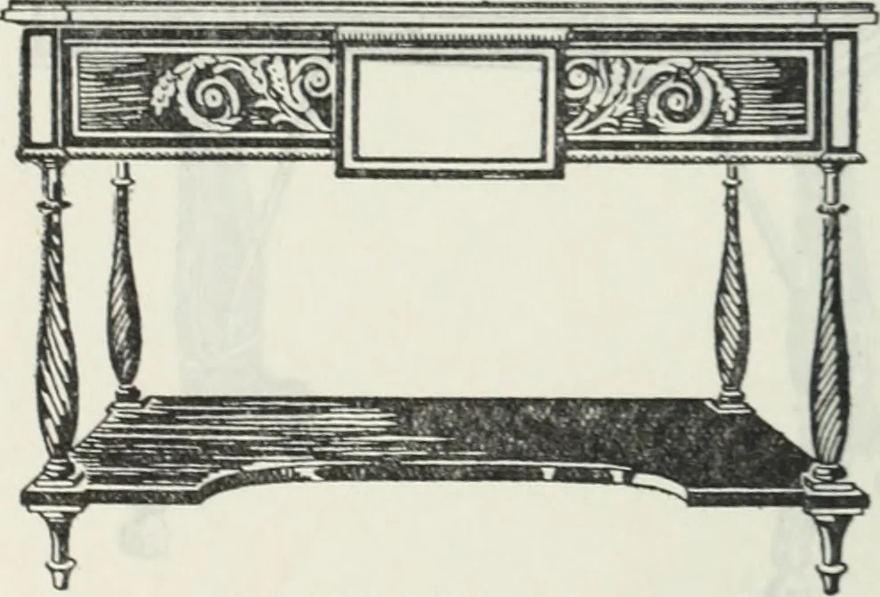 An illustration from The book of decorative furniture, its form, colour and history, 1910, leaf 329