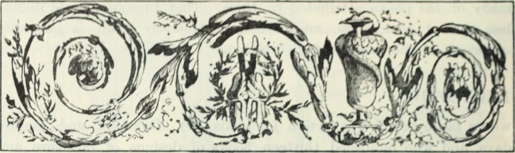 An illustration from The book of decorative furniture, its form, colour and history, 1910, leaf 333