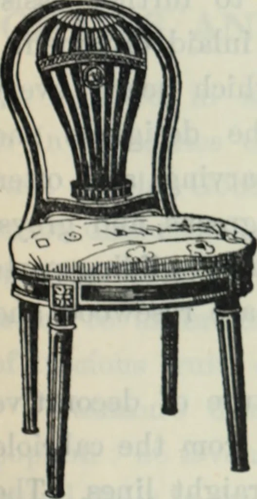 An illustration from The book of decorative furniture, its form, colour and history, 1910, leaf 336