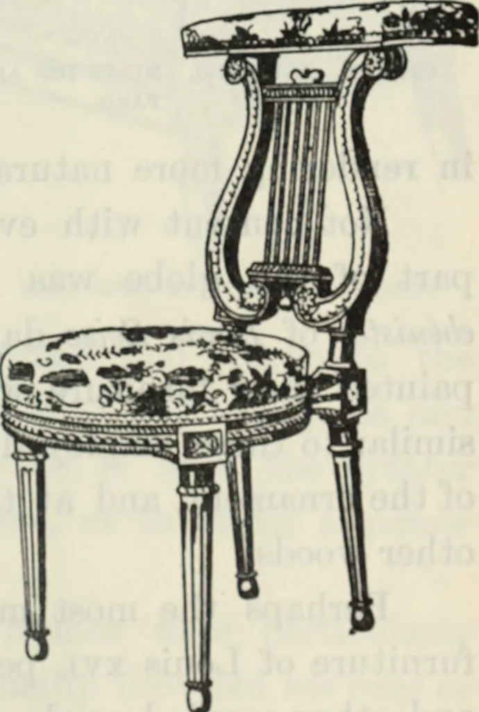 An illustration from The book of decorative furniture, its form, colour and history, 1910, leaf 336