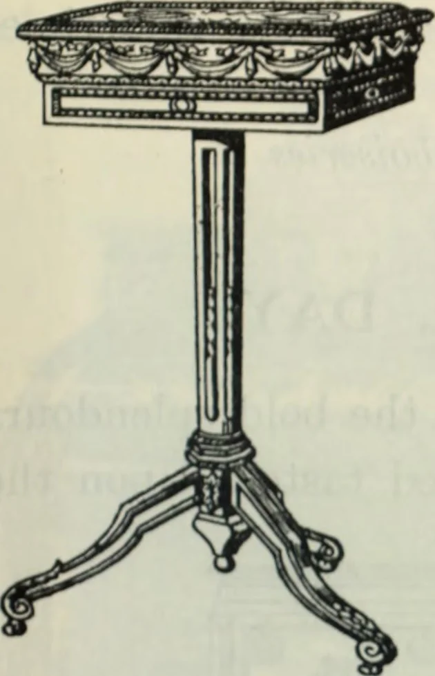 An illustration from The book of decorative furniture, its form, colour and history, 1910, leaf 346
