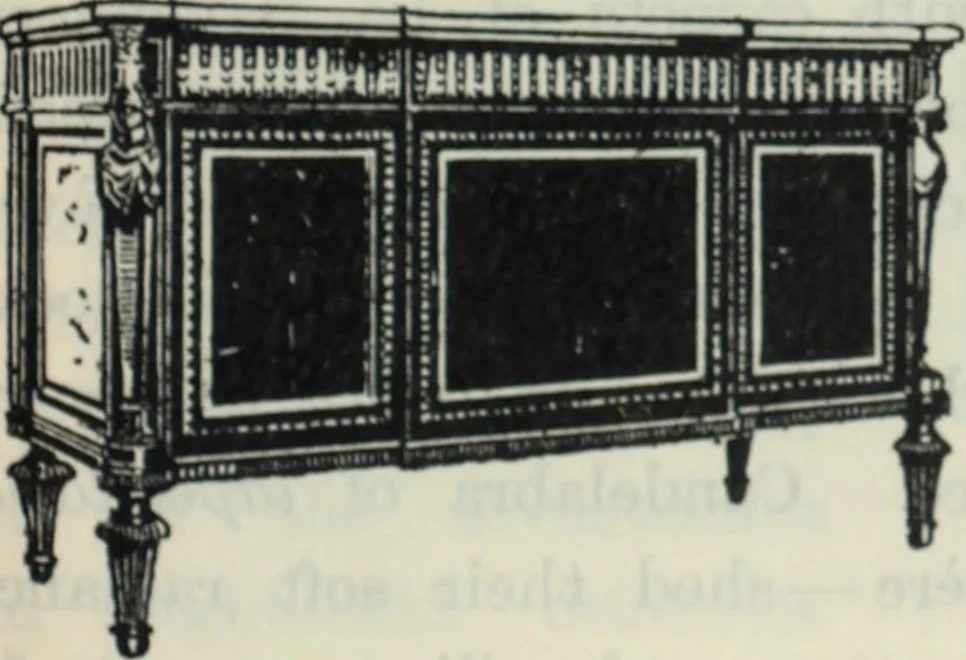 An illustration from The book of decorative furniture, its form, colour and history, 1910, leaf 346