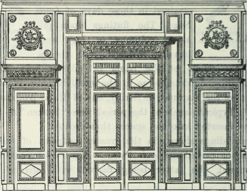 An illustration from The book of decorative furniture, its form, colour and history, 1910, leaf 347