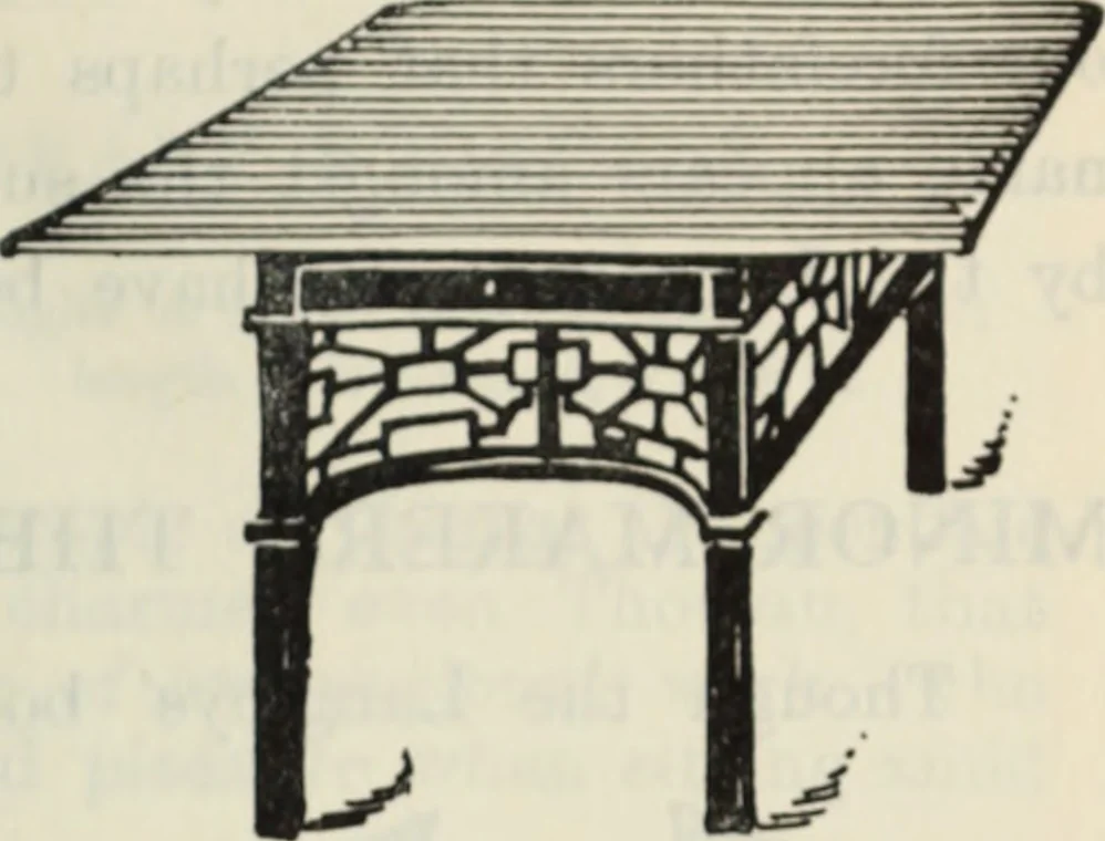 An illustration from The book of decorative furniture, its form, colour and history, 1910, leaf 36
