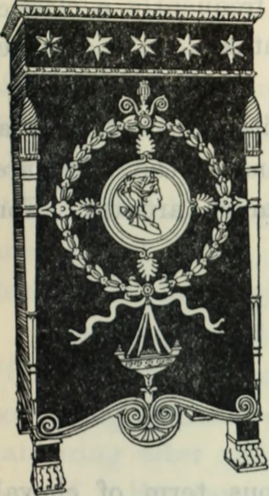 An illustration from The book of decorative furniture, its form, colour and history, 1910, leaf 384