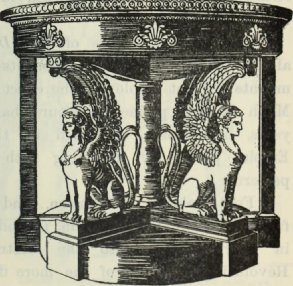 An illustration from The book of decorative furniture, its form, colour and history, 1910, leaf 384