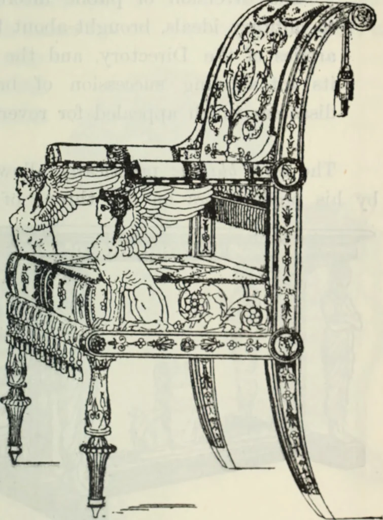 An illustration from The book of decorative furniture, its form, colour and history, 1910, leaf 386