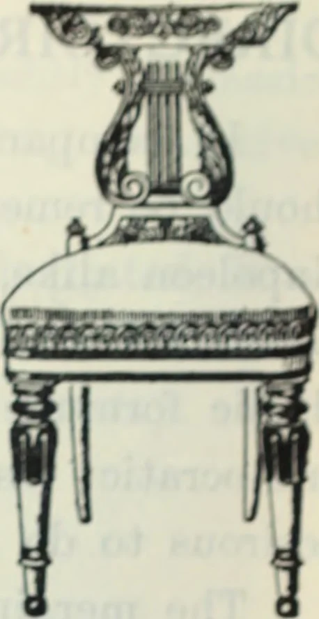 An illustration from The book of decorative furniture, its form, colour and history, 1910, leaf 387