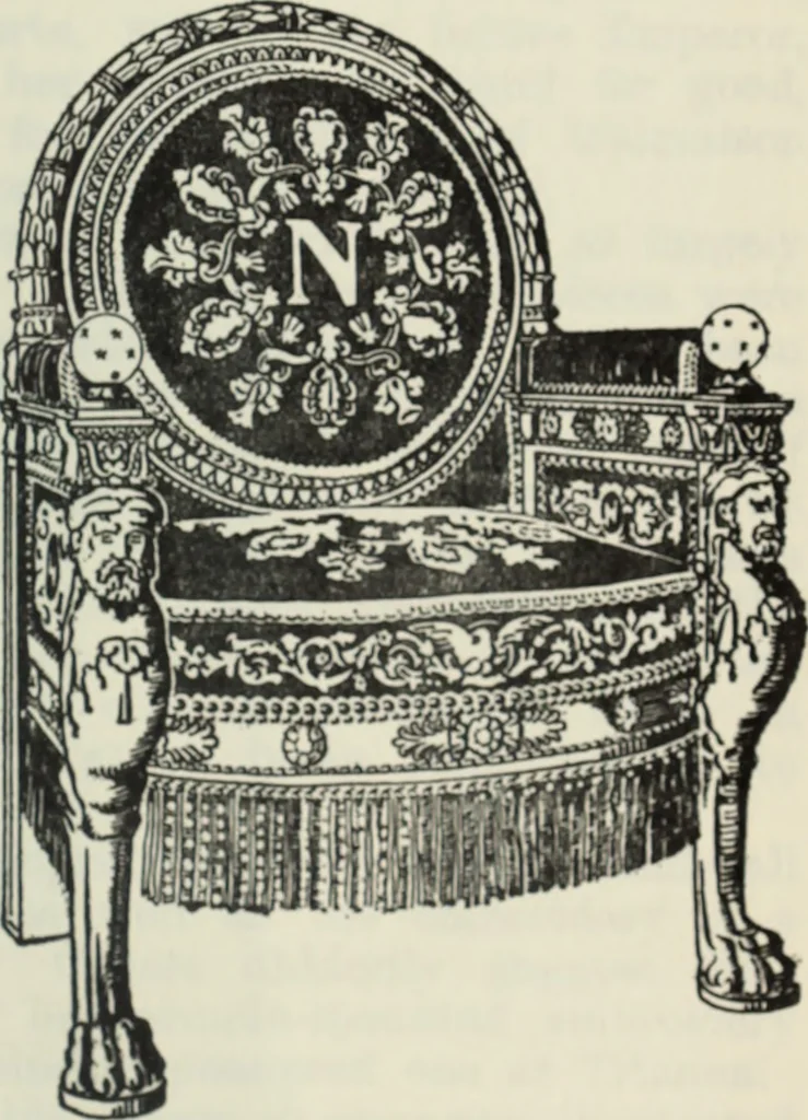 An illustration from The book of decorative furniture, its form, colour and history, 1910, leaf 388