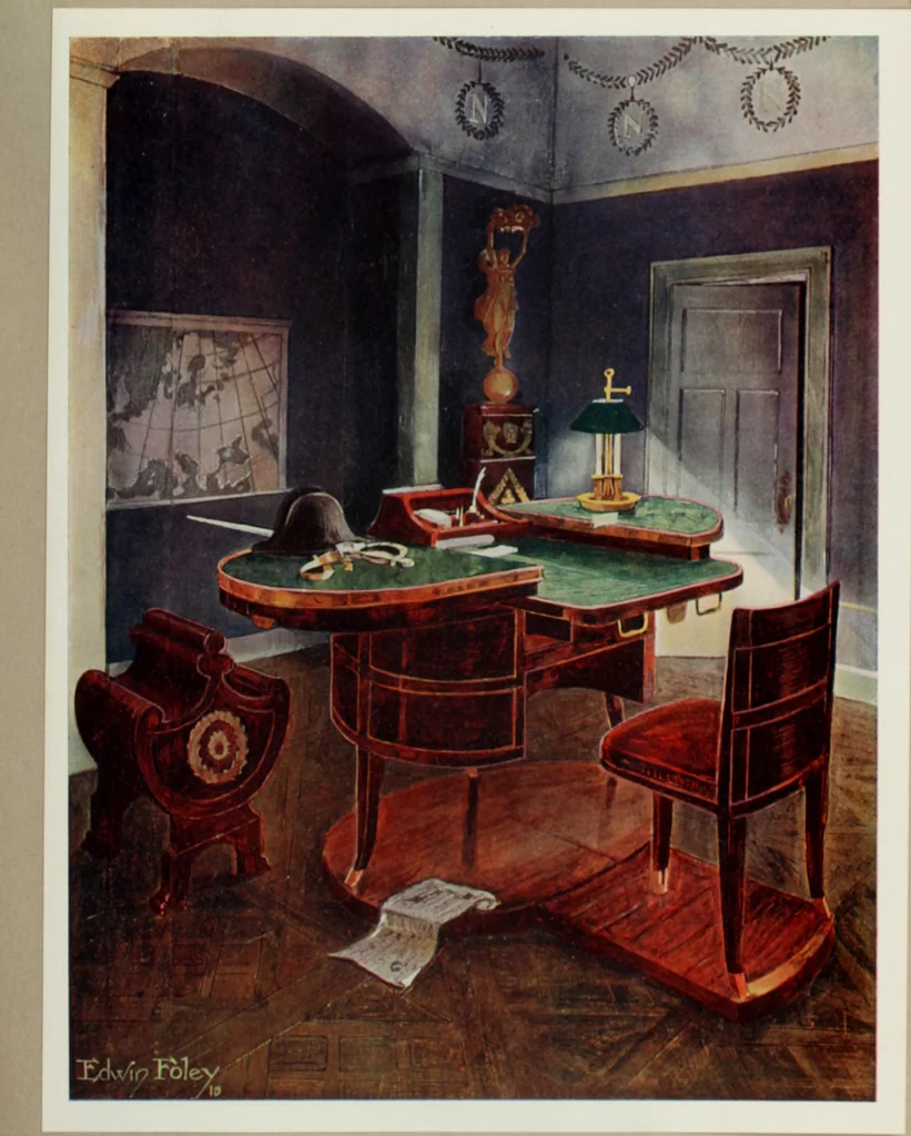 An illustration from The book of decorative furniture, its form, colour and history, 1910, leaf 392