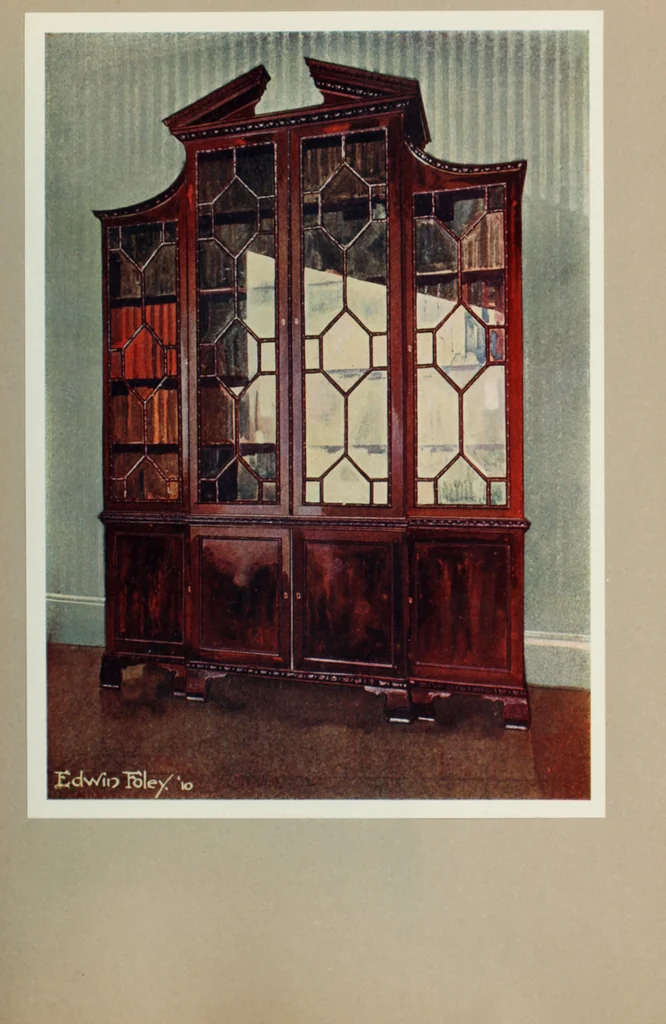 An illustration from The book of decorative furniture, its form, colour and history, 1910, leaf 40