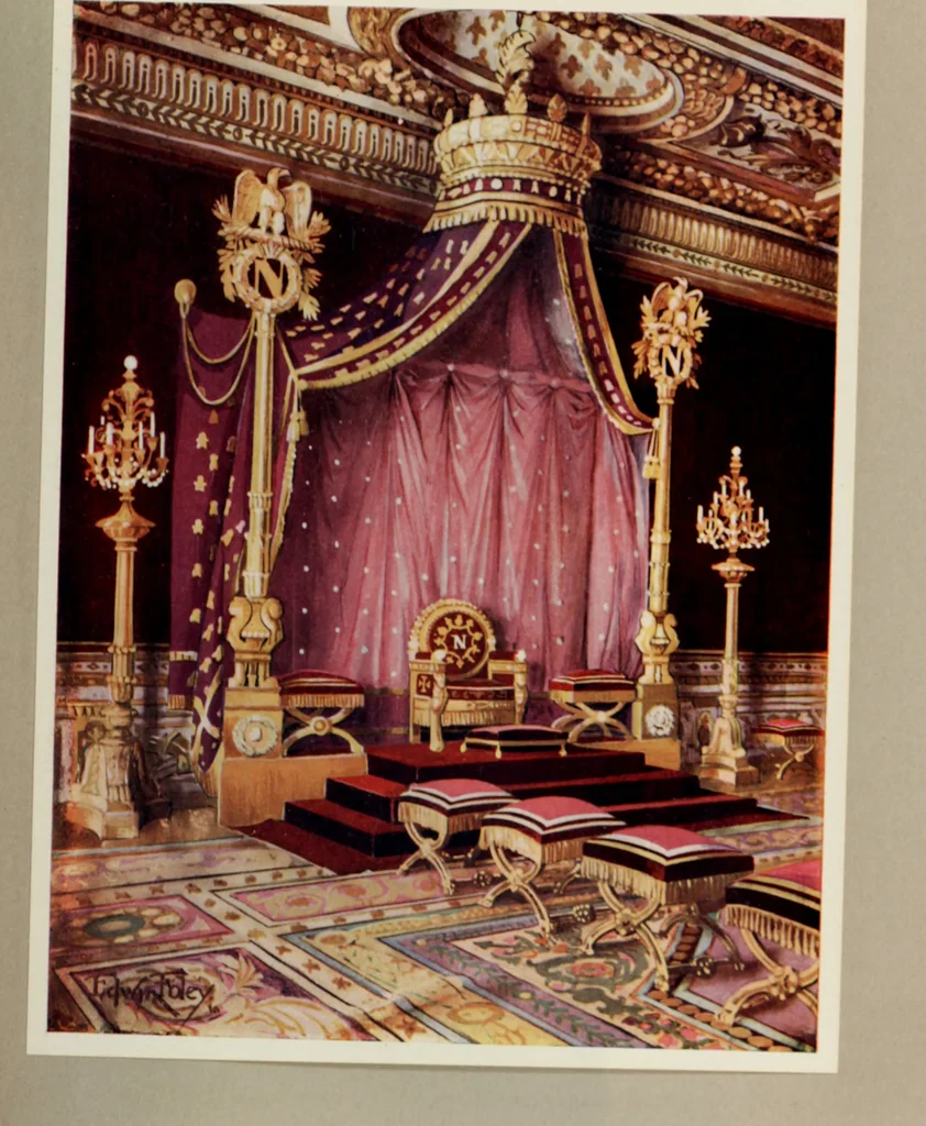 An illustration from The book of decorative furniture, its form, colour and history, 1910, leaf 402