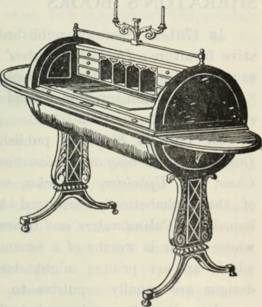 An illustration from The book of decorative furniture, its form, colour and history, 1910, leaf 426