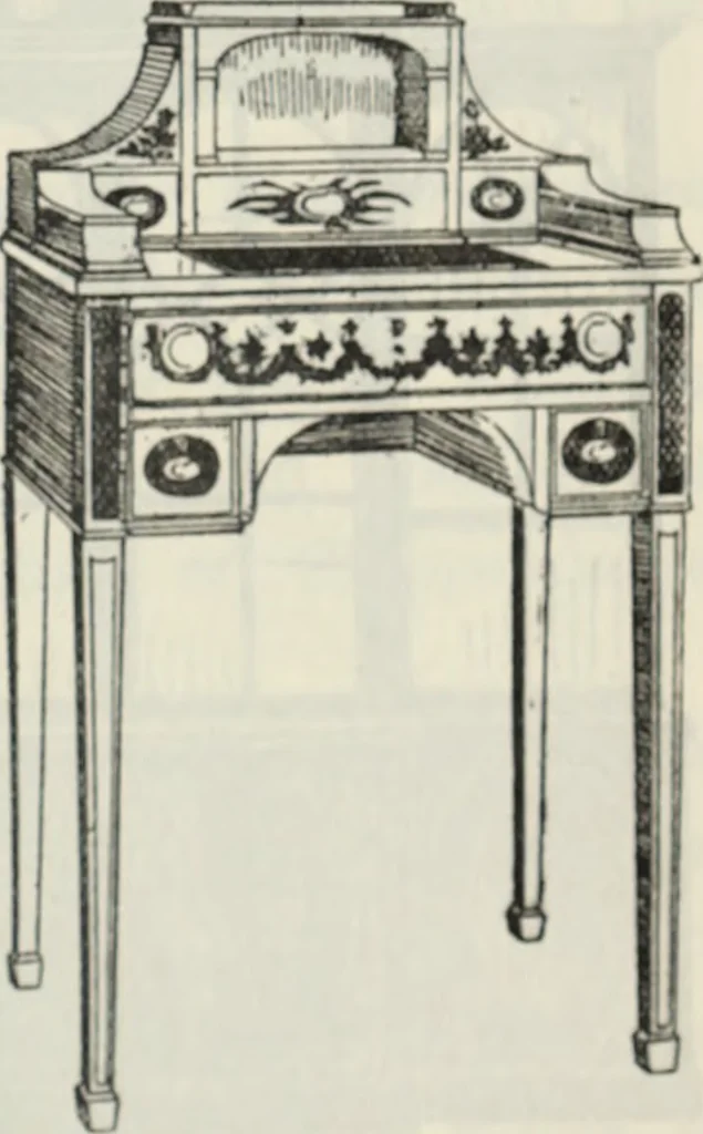An illustration from The book of decorative furniture, its form, colour and history, 1910, leaf 432
