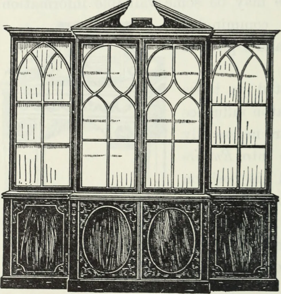 An illustration from The book of decorative furniture, its form, colour and history, 1910, leaf 433