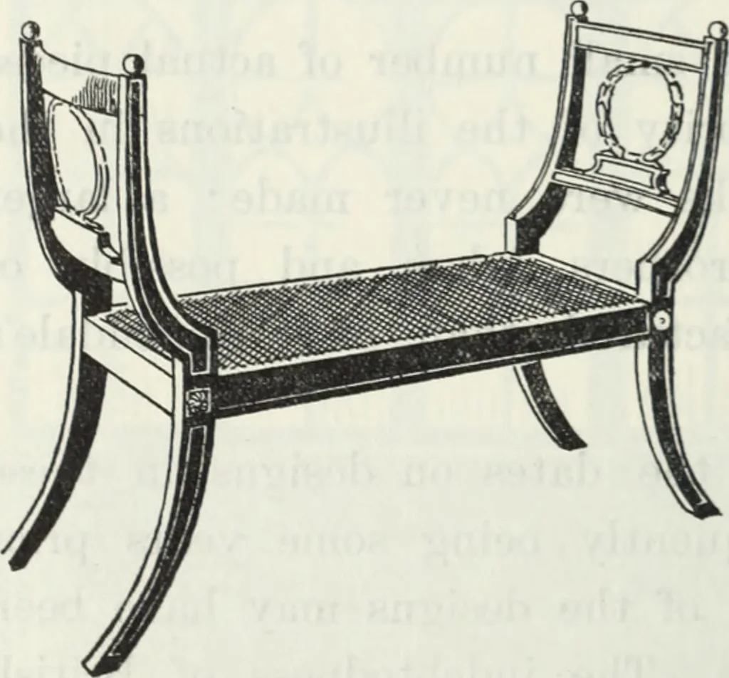 An illustration from The book of decorative furniture, its form, colour and history, 1910, leaf 435