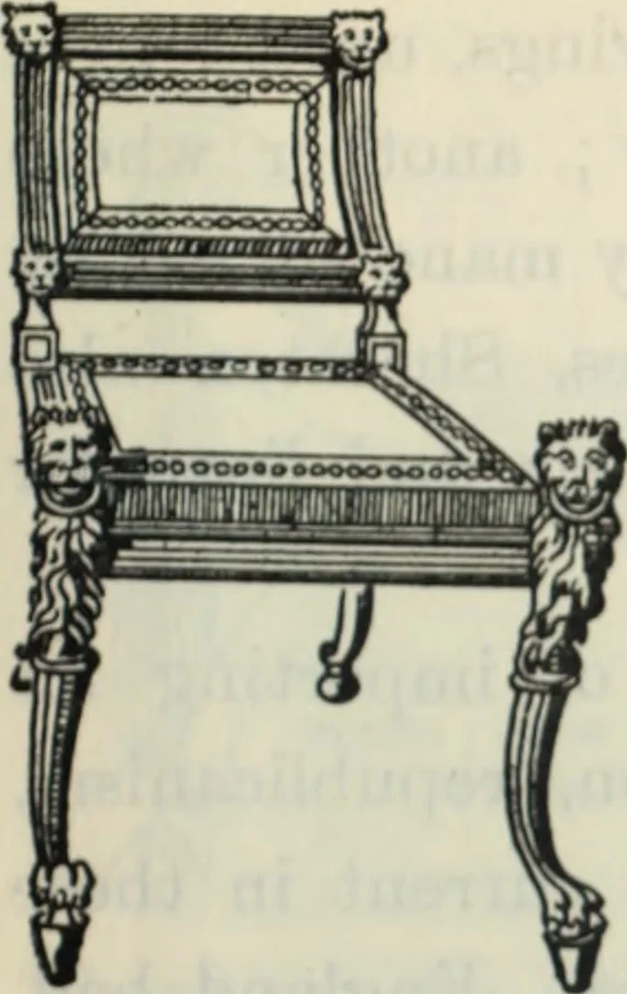 An illustration from The book of decorative furniture, its form, colour and history, 1910, leaf 440