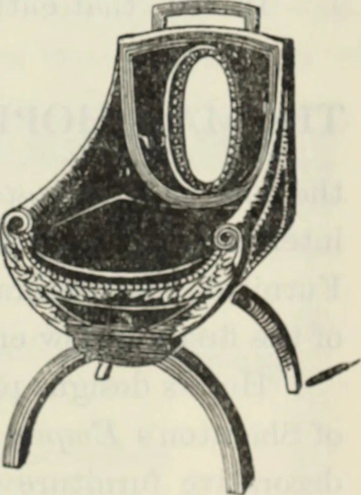 An illustration from The book of decorative furniture, its form, colour and history, 1910, leaf 440