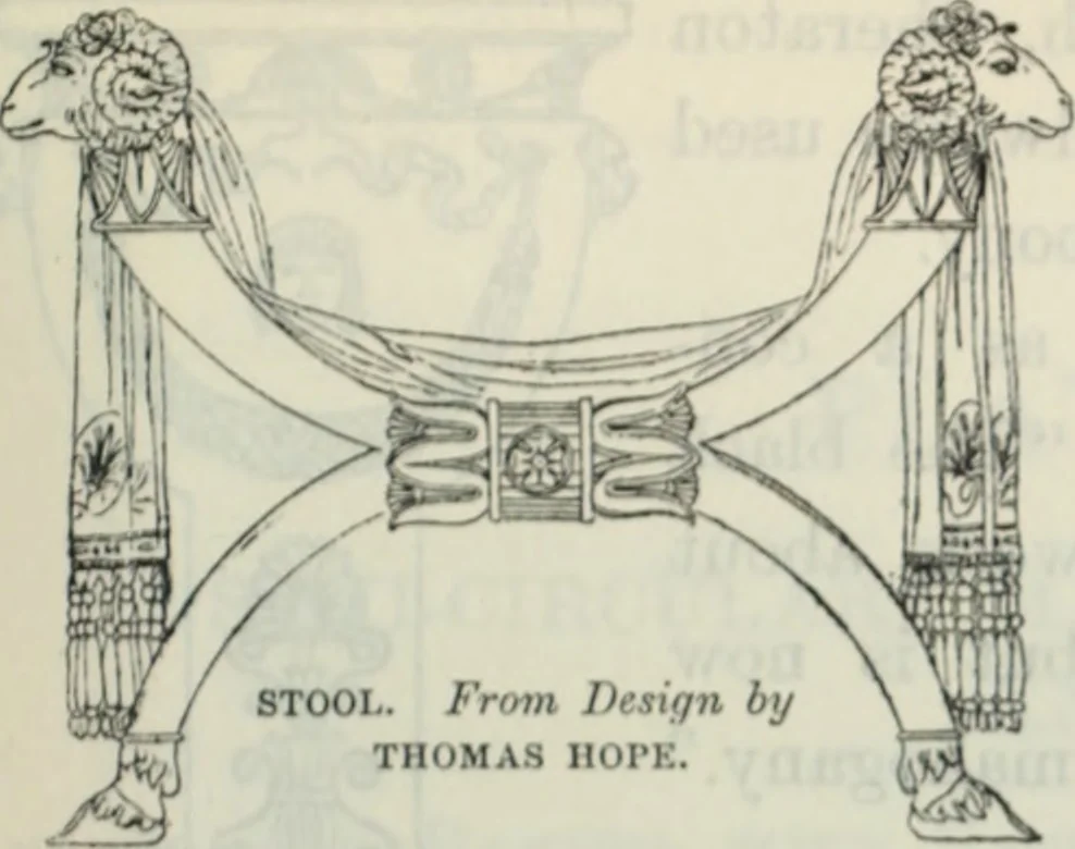 An illustration from The book of decorative furniture, its form, colour and history, 1910, leaf 442