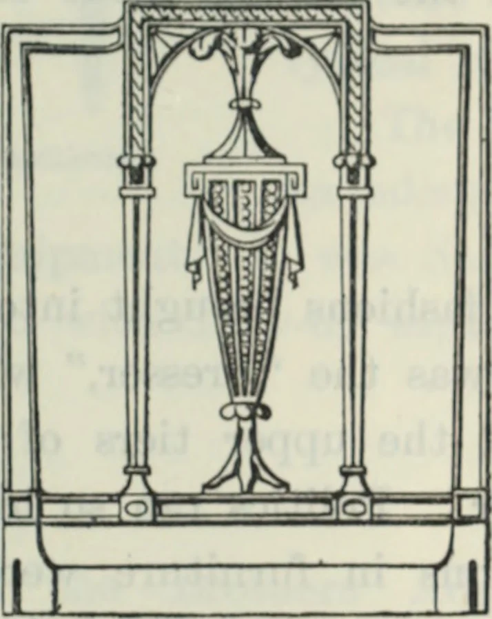 An illustration from The book of decorative furniture, its form, colour and history, 1910, leaf 456