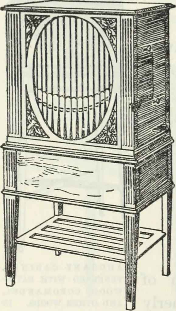 An illustration from The book of decorative furniture, its form, colour and history, 1910, leaf 459