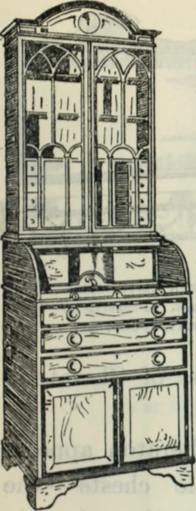 An illustration from The book of decorative furniture, its form, colour and history, 1910, leaf 464