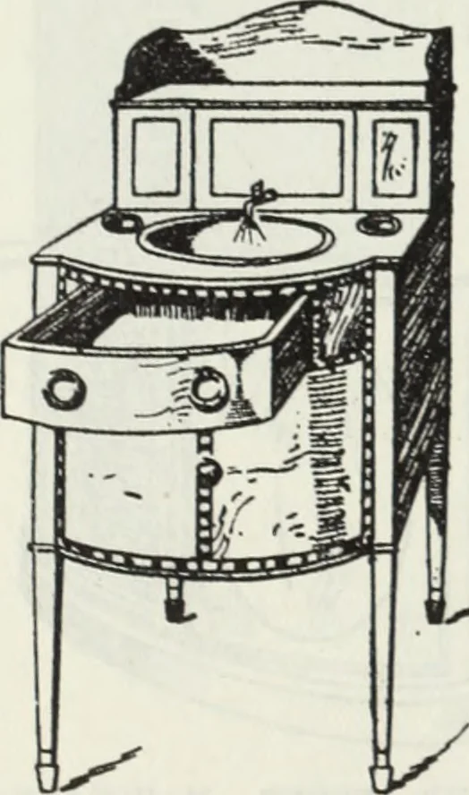 An illustration from The book of decorative furniture, its form, colour and history, 1910, leaf 465