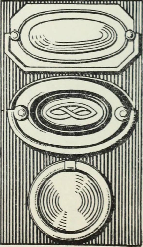 An illustration from The book of decorative furniture, its form, colour and history, 1910, leaf 471