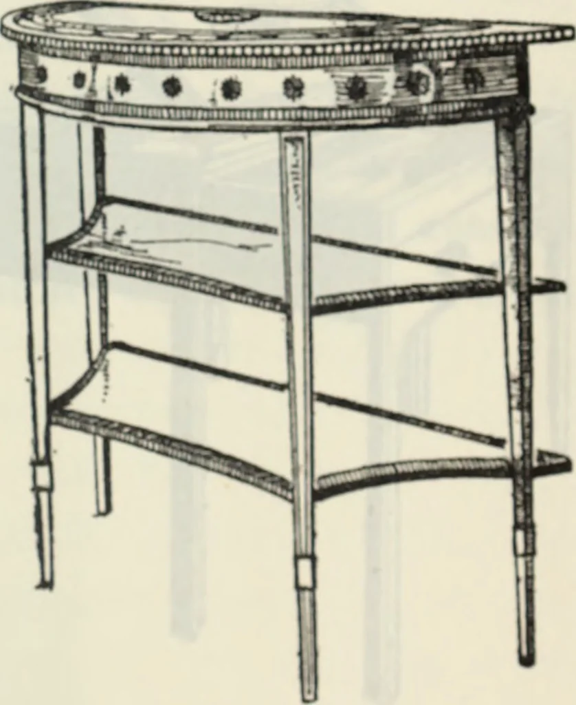 An illustration from The book of decorative furniture, its form, colour and history, 1910, leaf 478