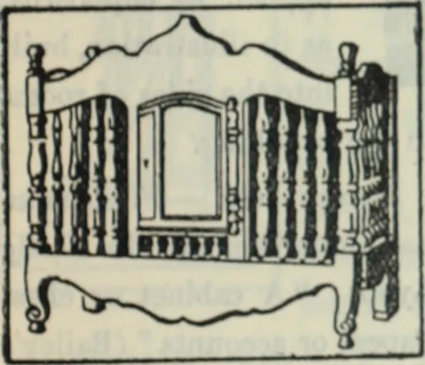 An illustration from The book of decorative furniture, its form, colour and history, 1910, leaf 508