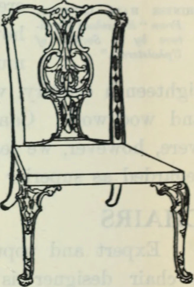 An illustration from The book of decorative furniture, its form, colour and history, 1910, leaf 51