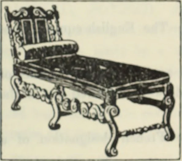 An illustration from The book of decorative furniture, its form, colour and history, 1910, leaf 510